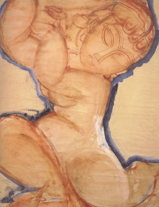 Rose Caryatid with Blue Border (mk39)